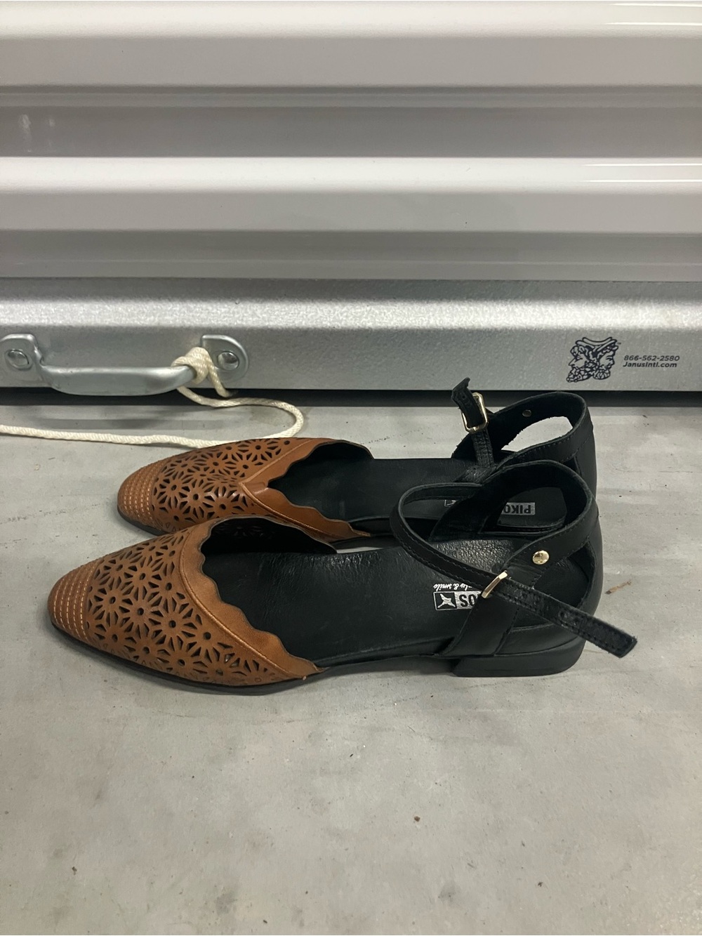 PIKOLINOS Brown and Black Women's Wedge Sandals